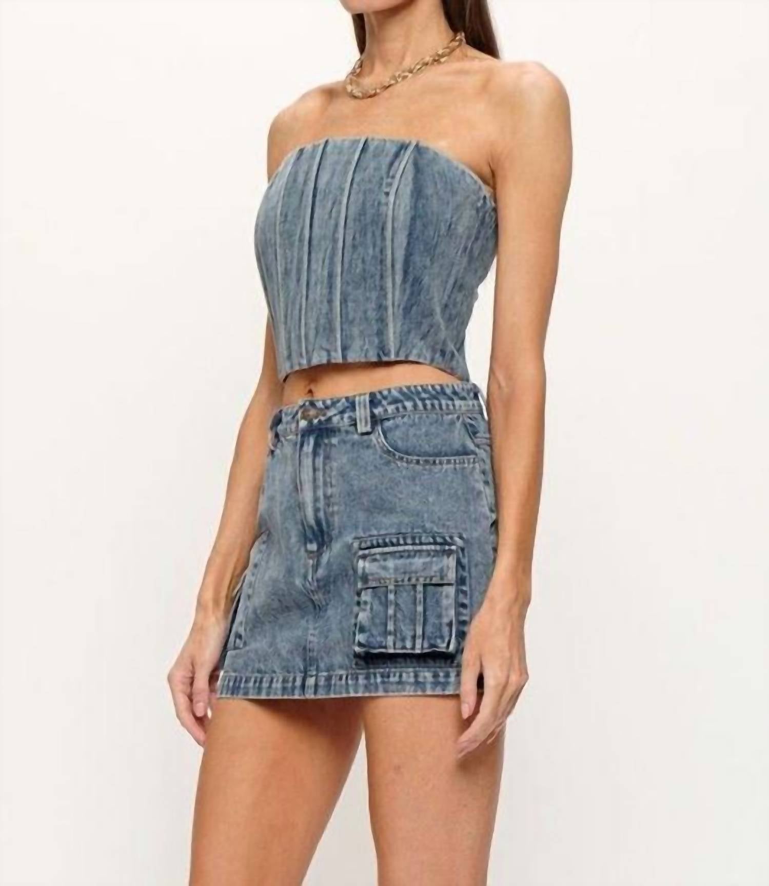 Sofie The Label - Jasmine Denim Bustier Top