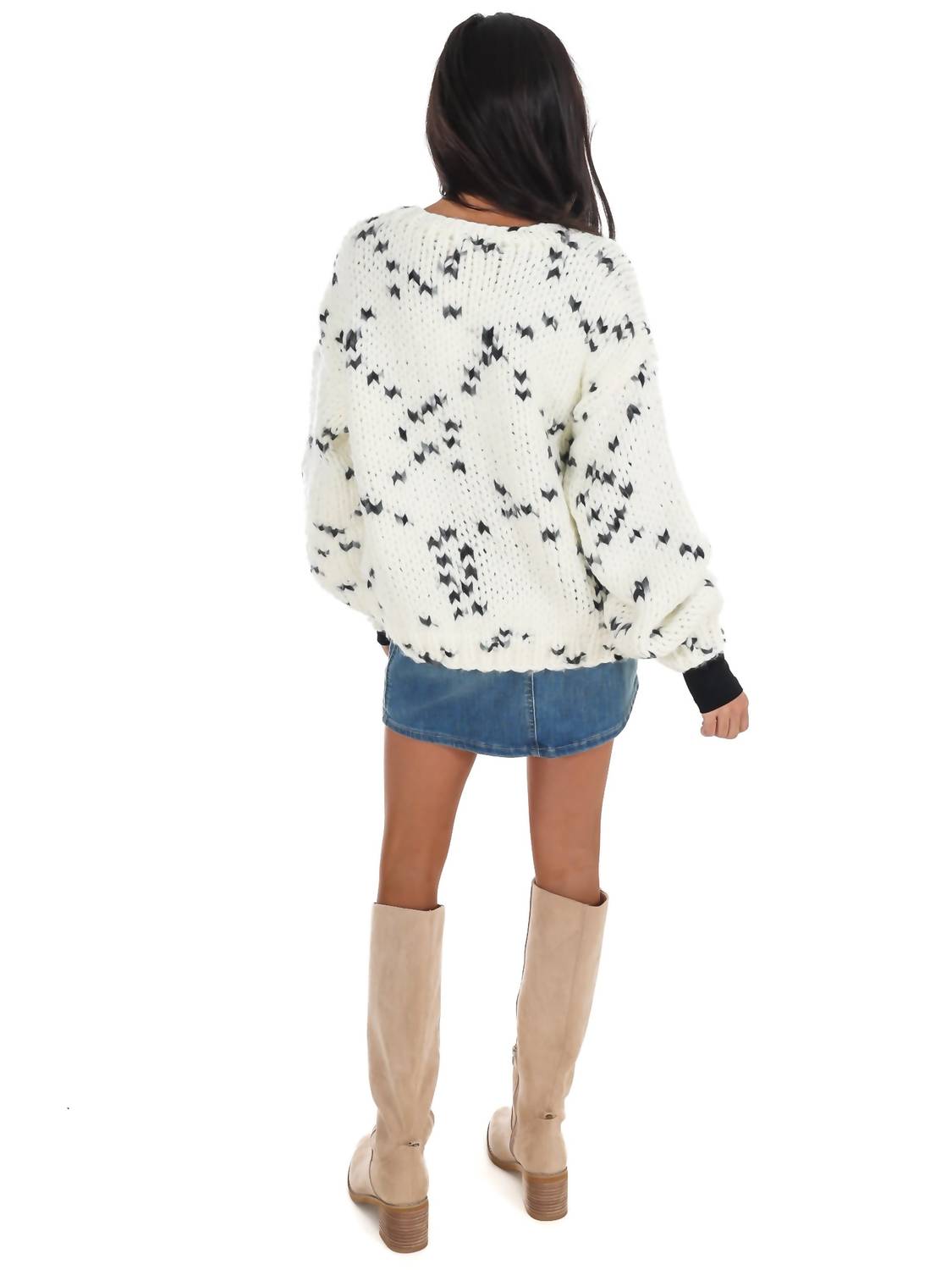Dreamers - Chunky Pattern Knit Cardigan