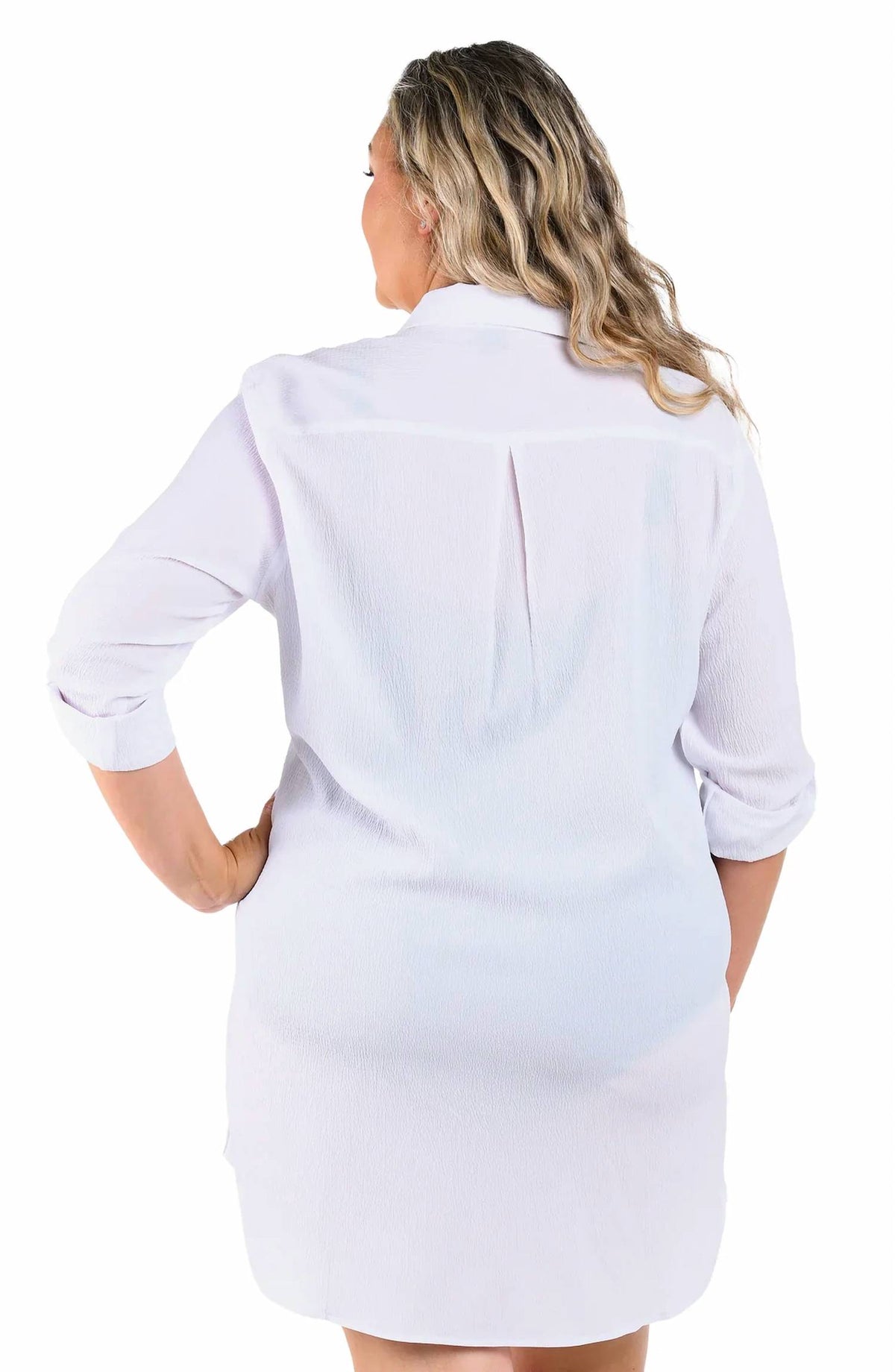 Maxine Of Hollywood - Woven Covers Button Down Tunic - Plus