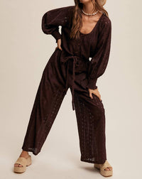 Listicle - Carr Eyelet Lace Jumpsuit