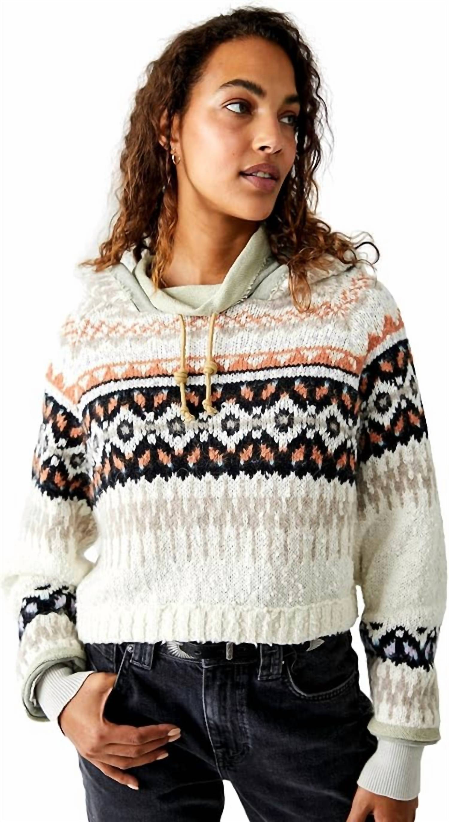 Free People - Wool Blend Cozy Hooded Sweater