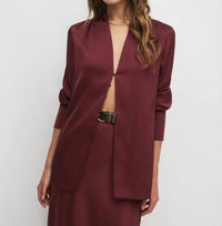 Favorite Daughter Izzy Silky Satin Top in vino - women's shirt