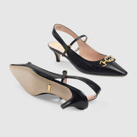 Gucci - Women's Decollete Leather Slingback Pump