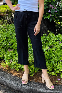 Pure Amici - Cropped Linen Pant