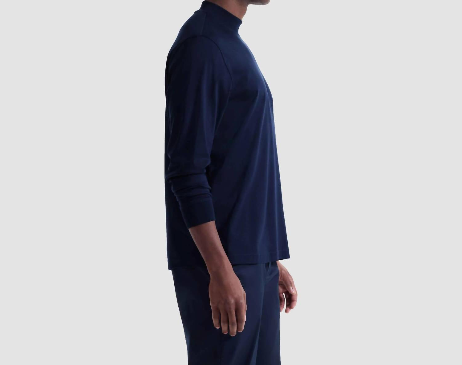 Bugatchi Uomo - Long Sleeve Mock Neck Cotton T-shirt