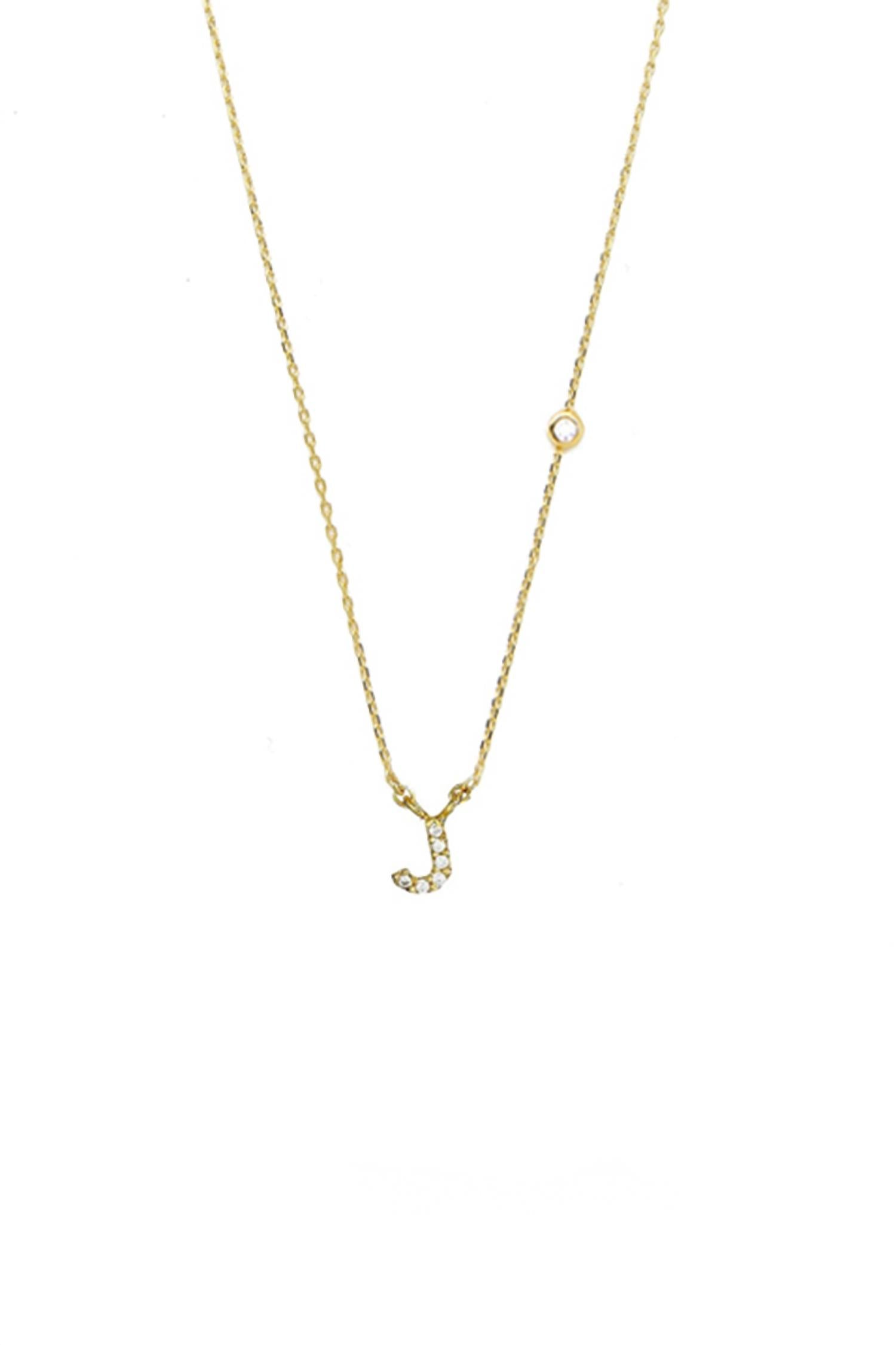 Tai Jewelry Women's Initial J Necklace in gold - women's jewelry