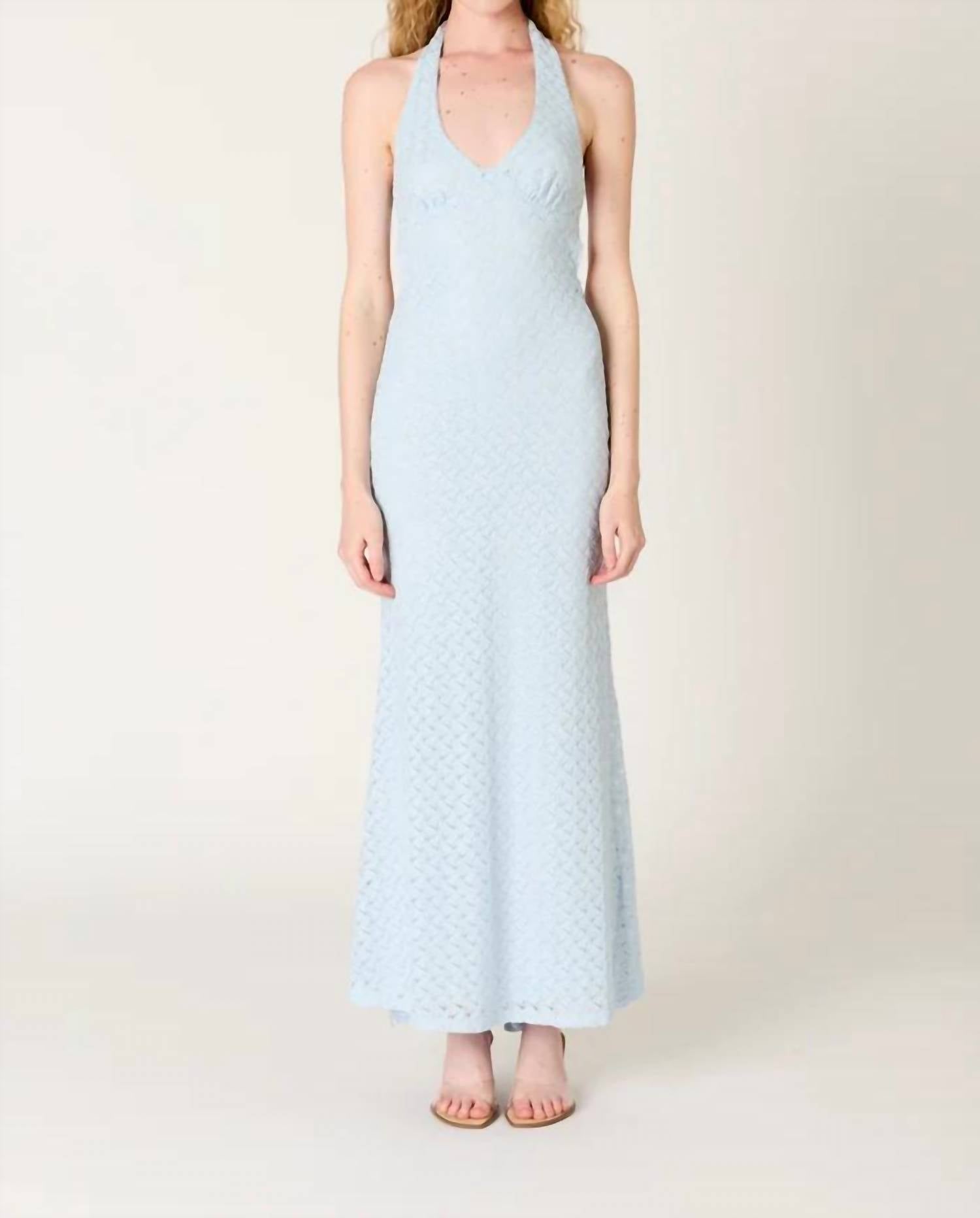 Nia - Pluma Halter Crochet Maxi Dress