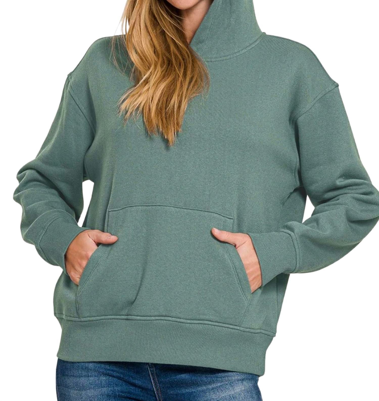 Zenana - Cozy Fleece Hooded Sweatshirt