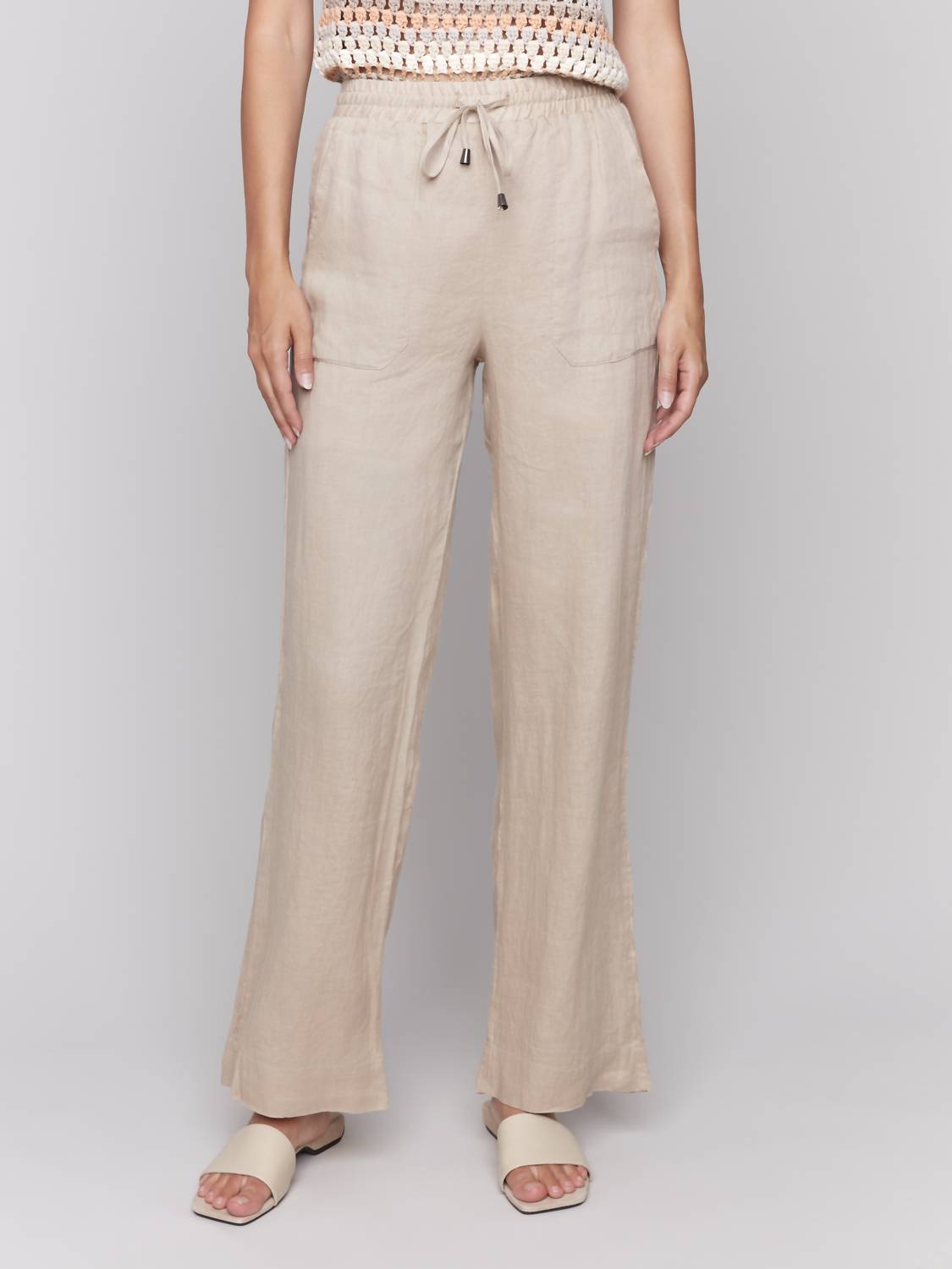 Charlie B - Tie Waist Pull-on Linen Pants