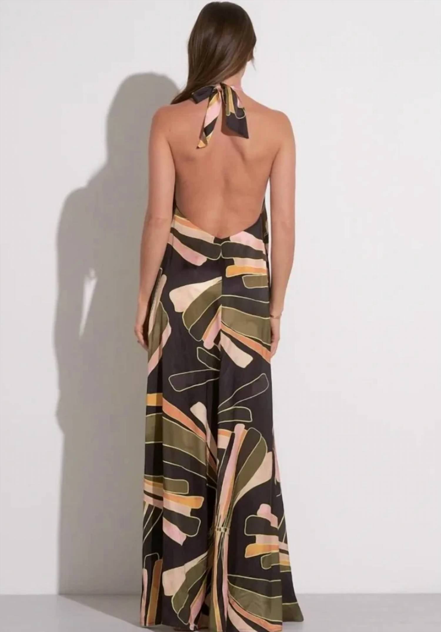 Elan - Tulum Halter Backless Maxi Dress