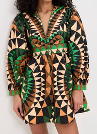 Farm Rio - Geometric Pattern Mini Dress