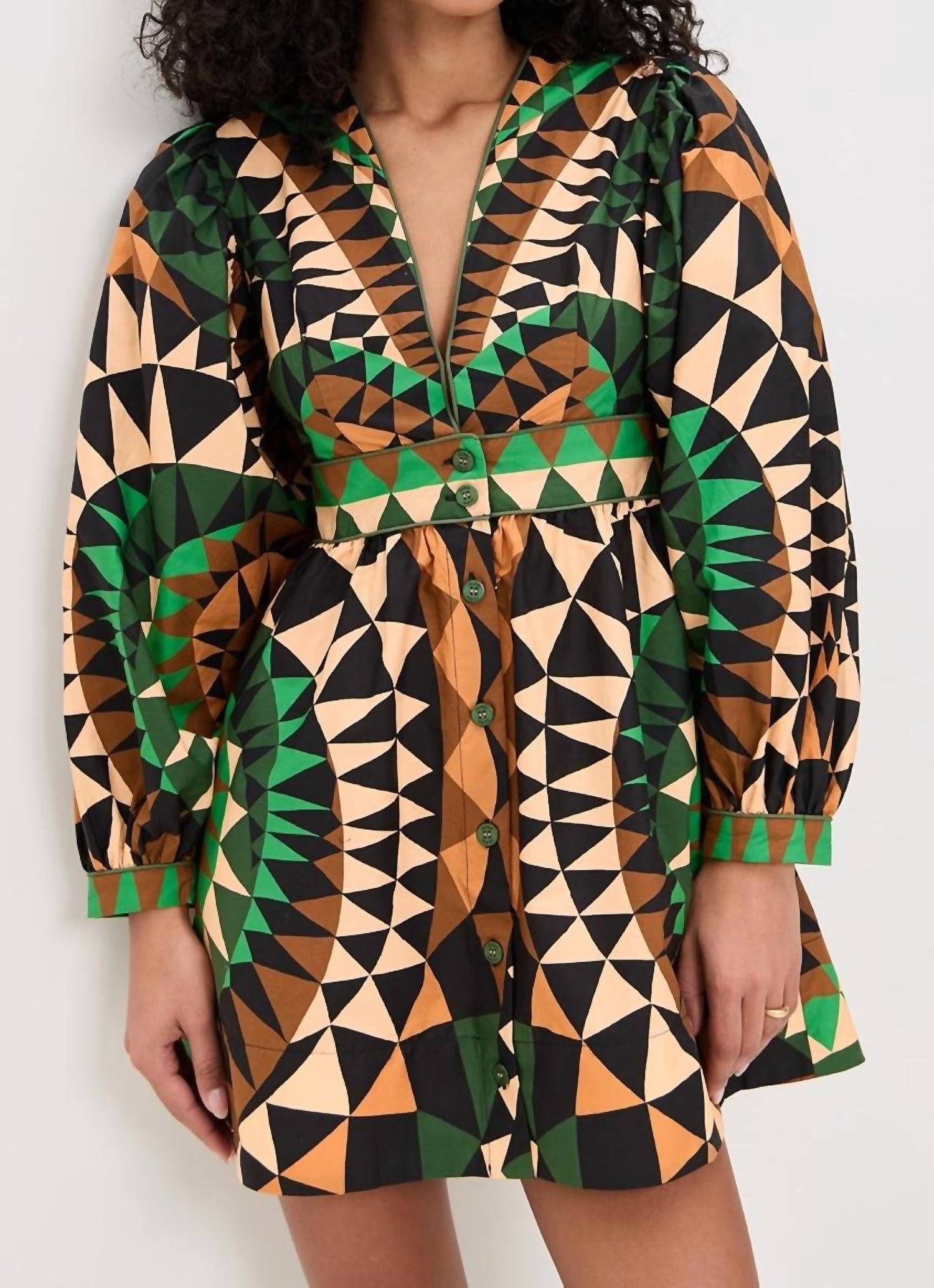 Farm Rio - Geometric Pattern Mini Dress