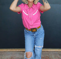 Crazy Consuela - Short Sleeve Pearl Snap Blouse