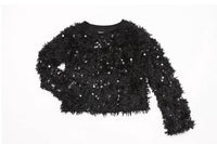 Mia - Girls Textured Sequin Sweater