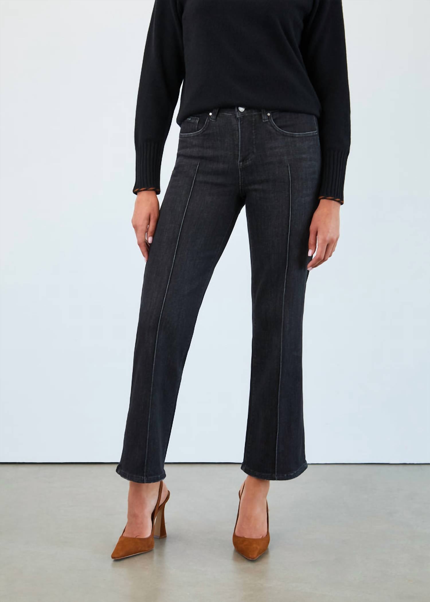 Fdj - Olivia Pintuck Wide Leg Denim Jean