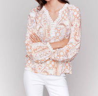 Charlie B - Printed Raglan Sleeve Top