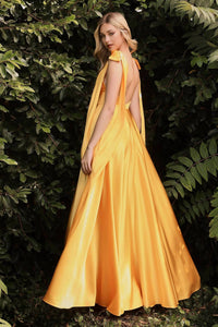 Ladivine - A-line Satin Low Back Prom Dress