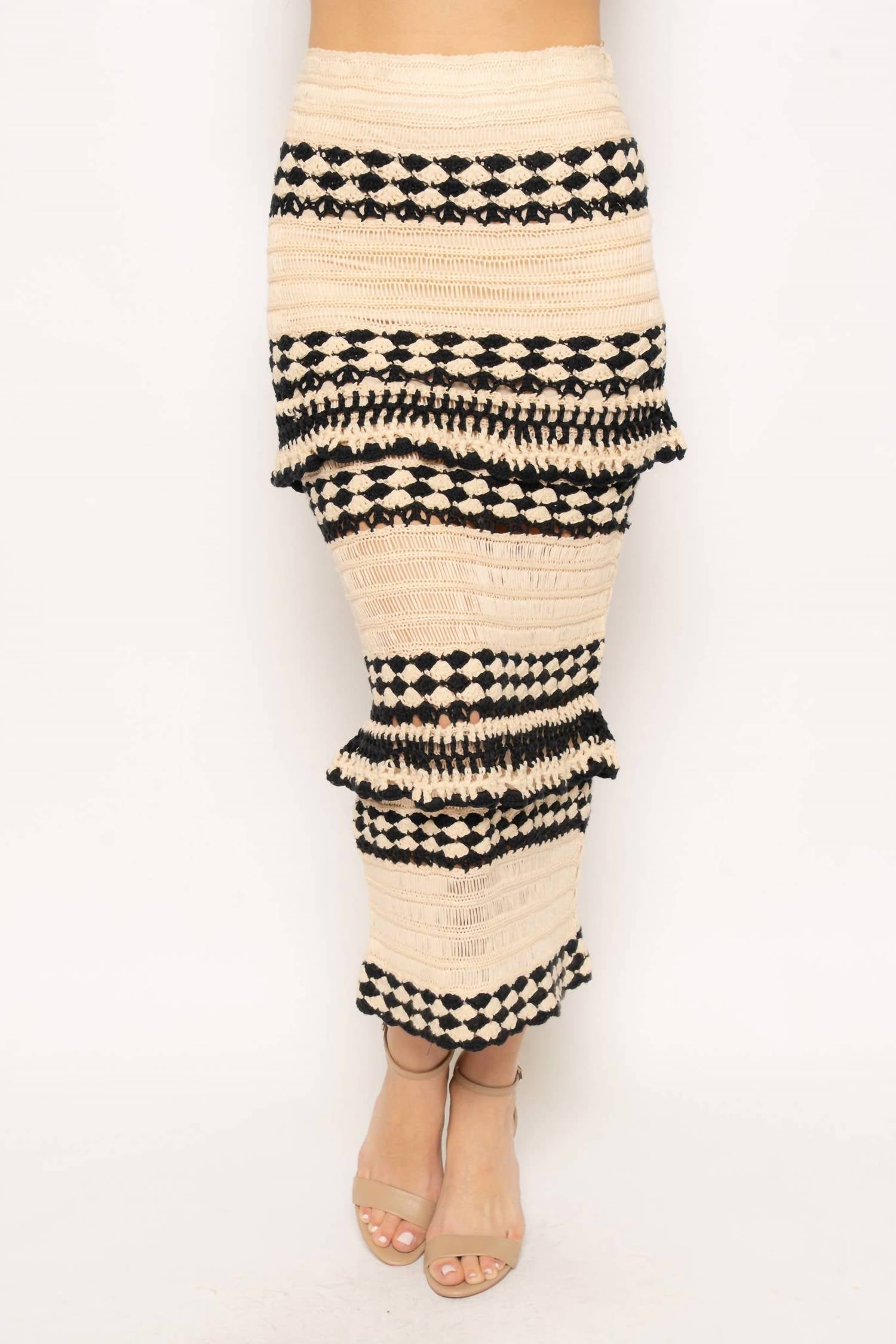 Fore Collection - Crochet Ruffle Maxi Skirt