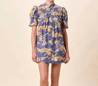 Cleobella Nadia Mini Dress in blue costello - women's dress
