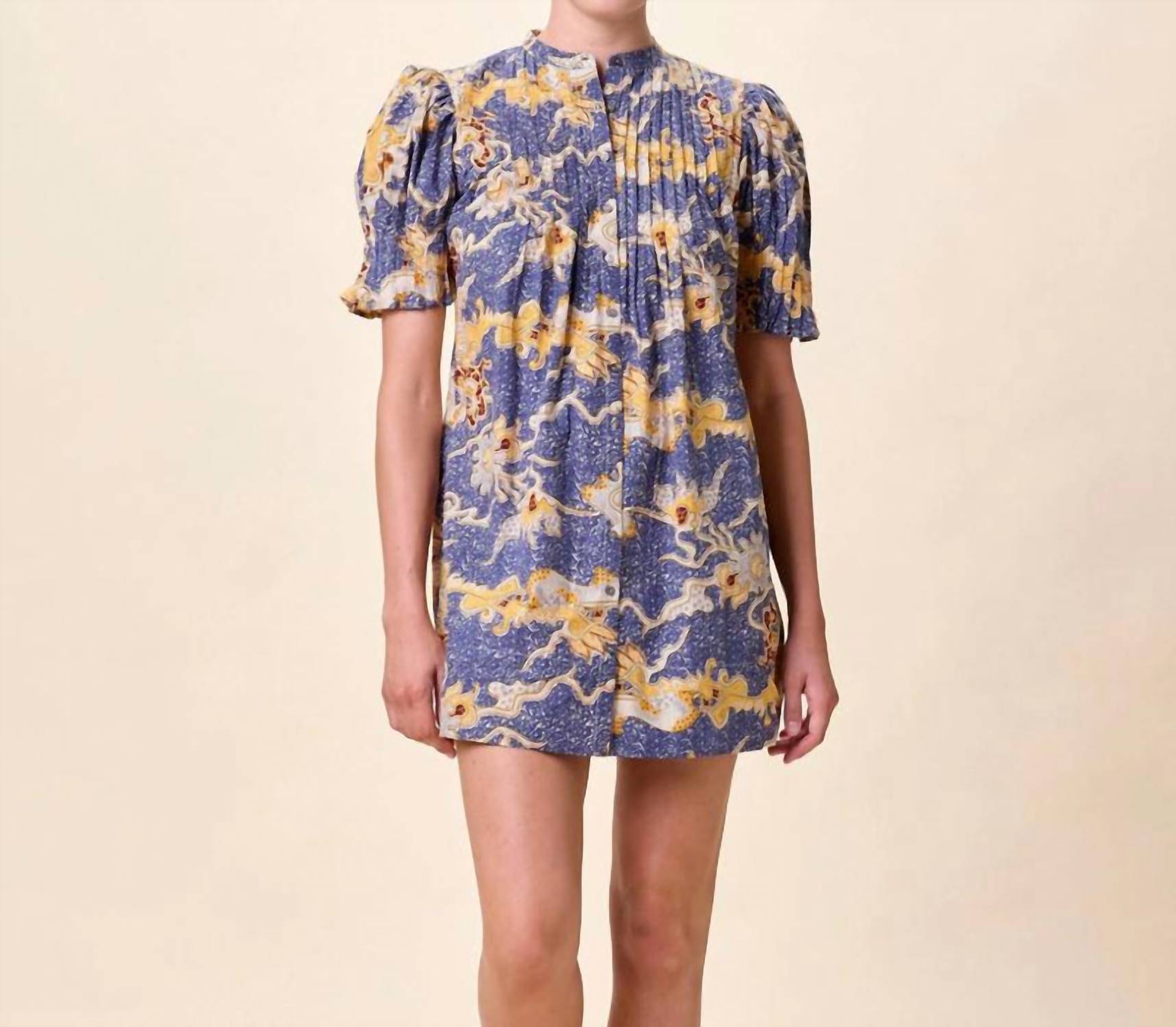 Cleobella Nadia Mini Dress in blue costello - women's dress