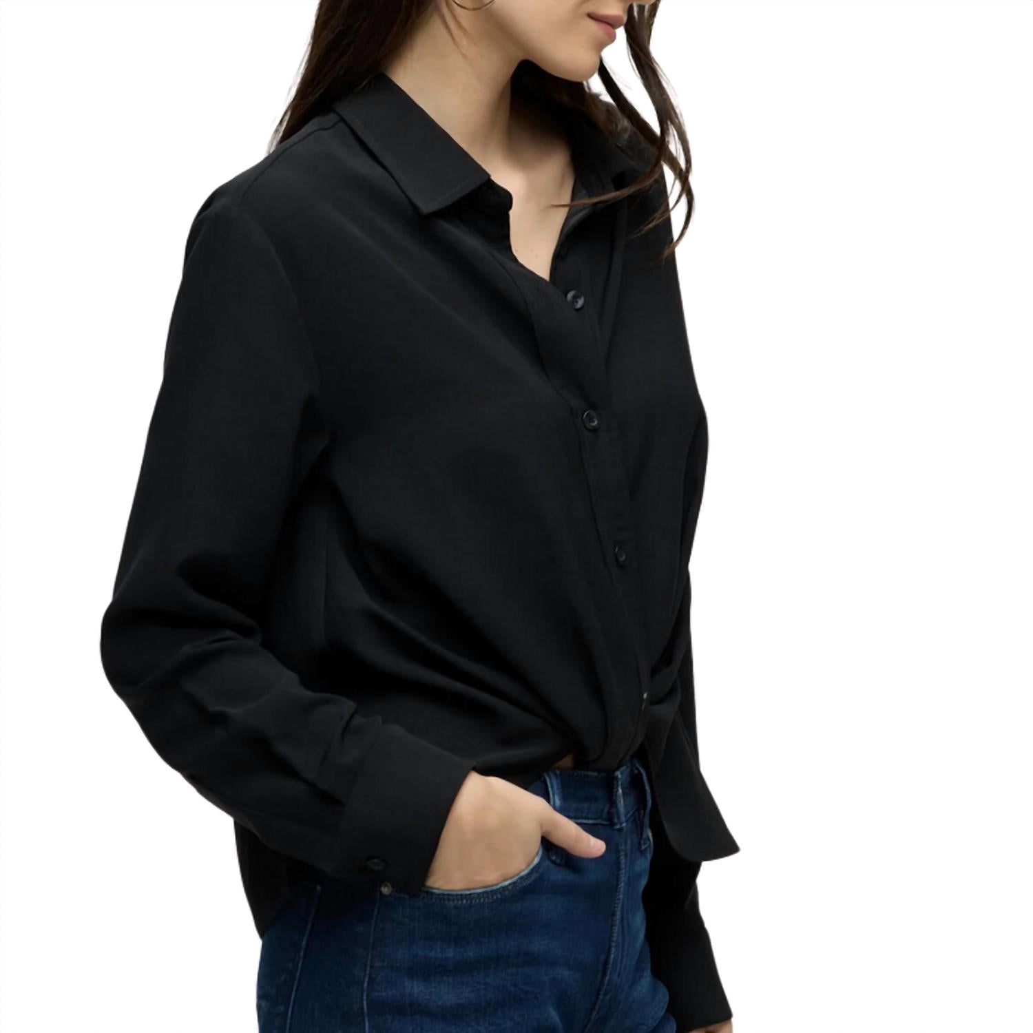 Hudson - Women's Long Sleeve Knotted Button Down Shirt
