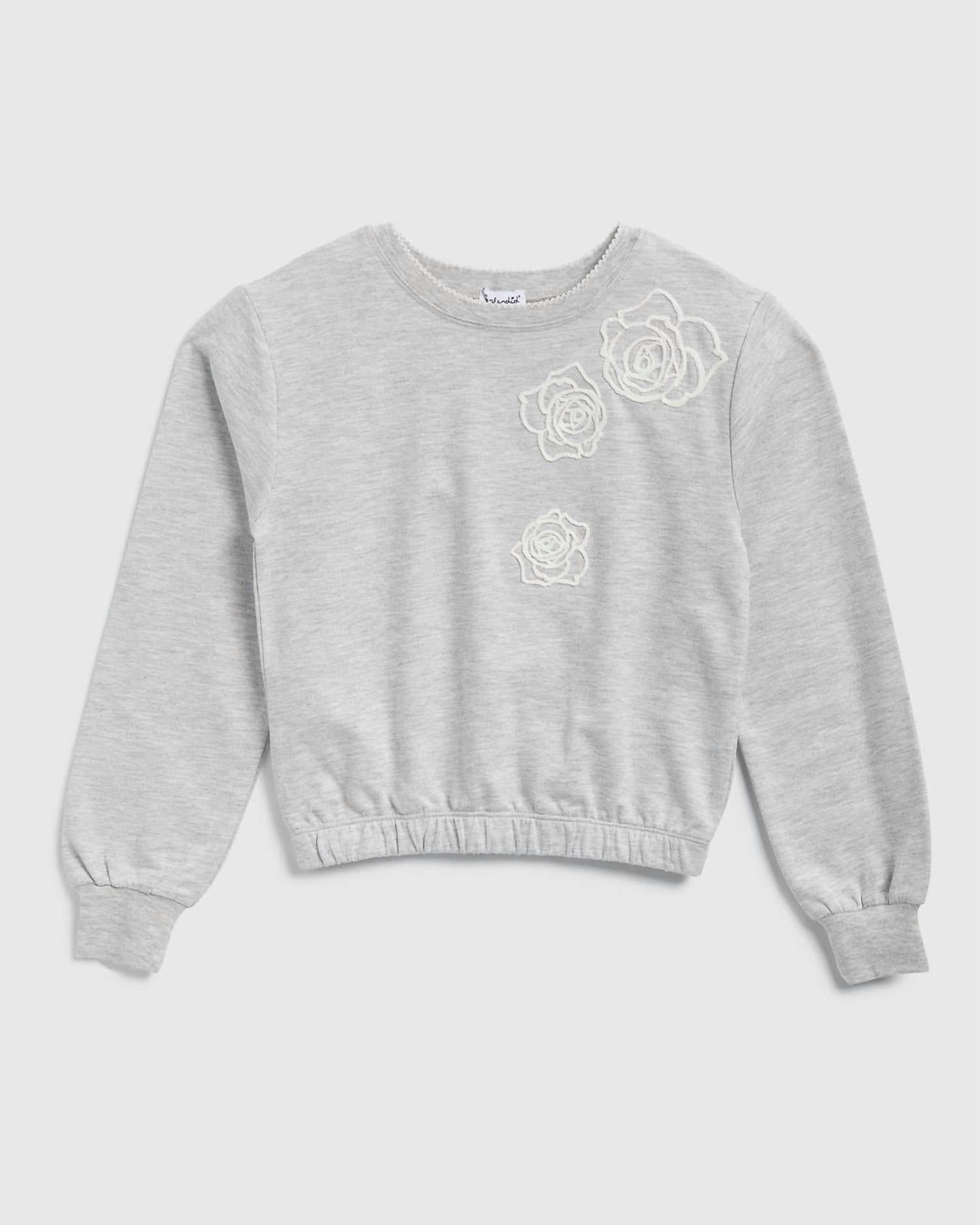 Splendid - Girl's Rose Embroidered Sweatshirt