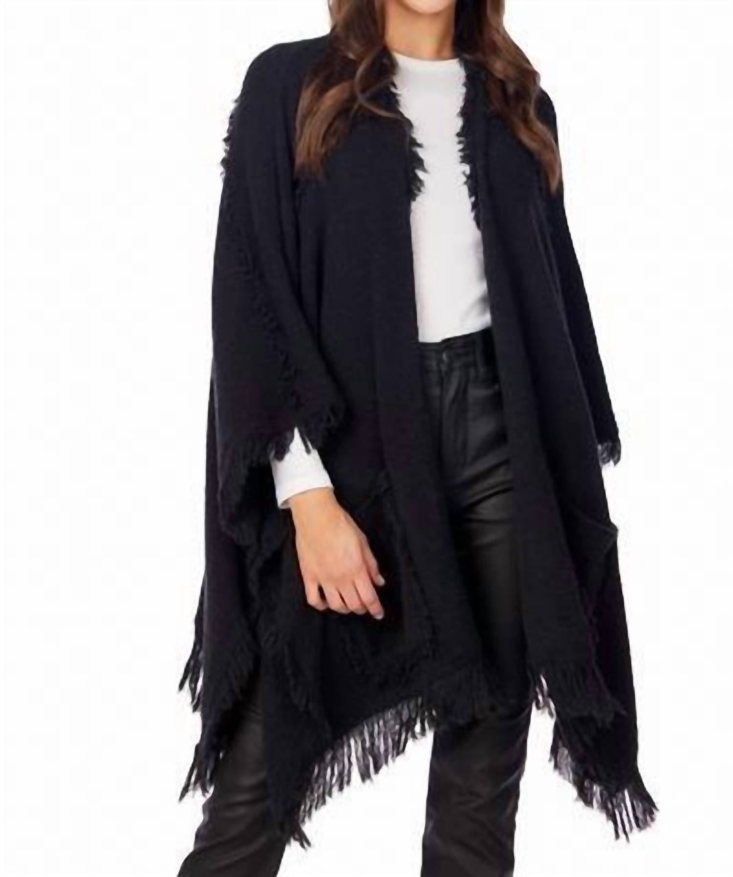 Mudpie - Whit Fringe Open Front Poncho