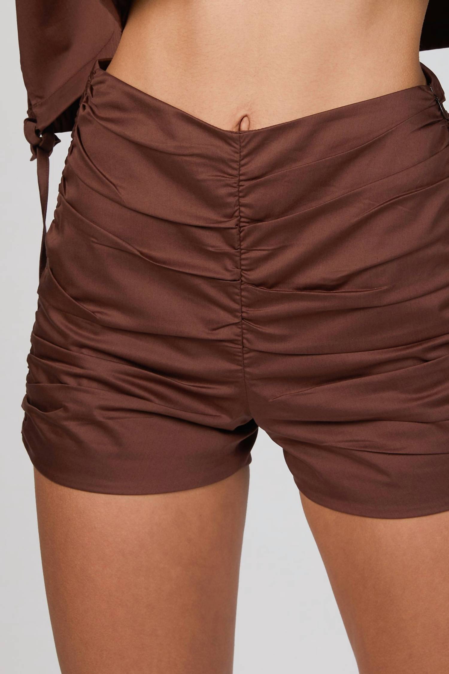 RUCHED MINI SHORTS