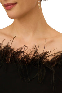 Adrianna Papell - Off The Shoulder With Feather Accents Top