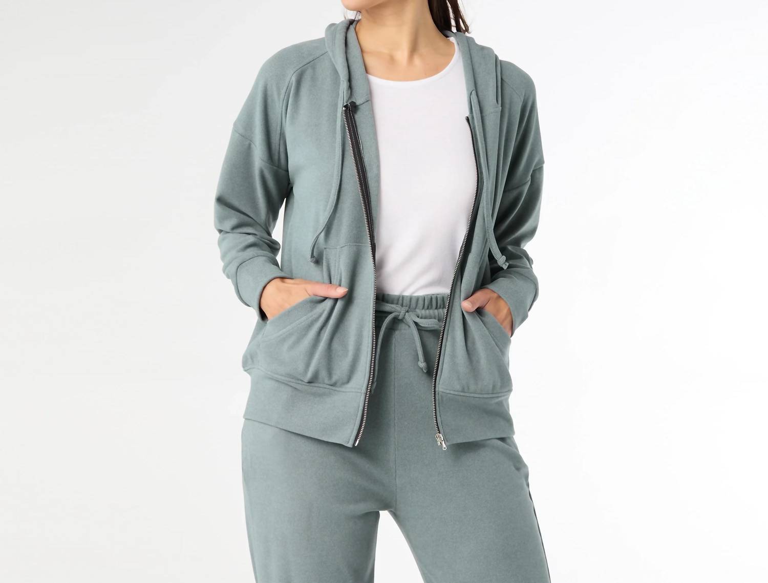 Coco + Carmen - Weekend Brushed Long Sleeve Full Zip Hoodie