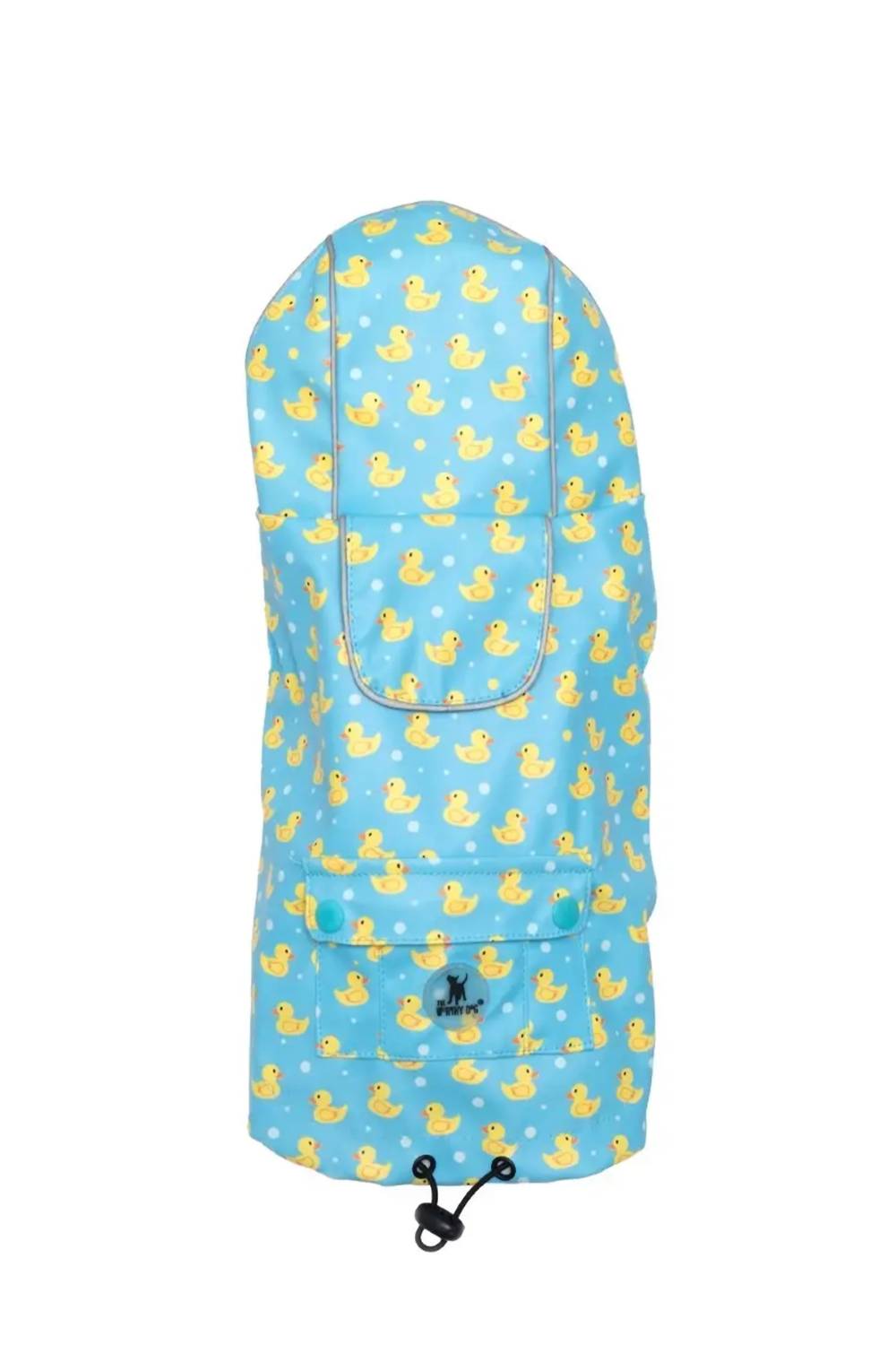 The Worthy Dog Pets London Rubber Duck Raincoat in blue yellow - item