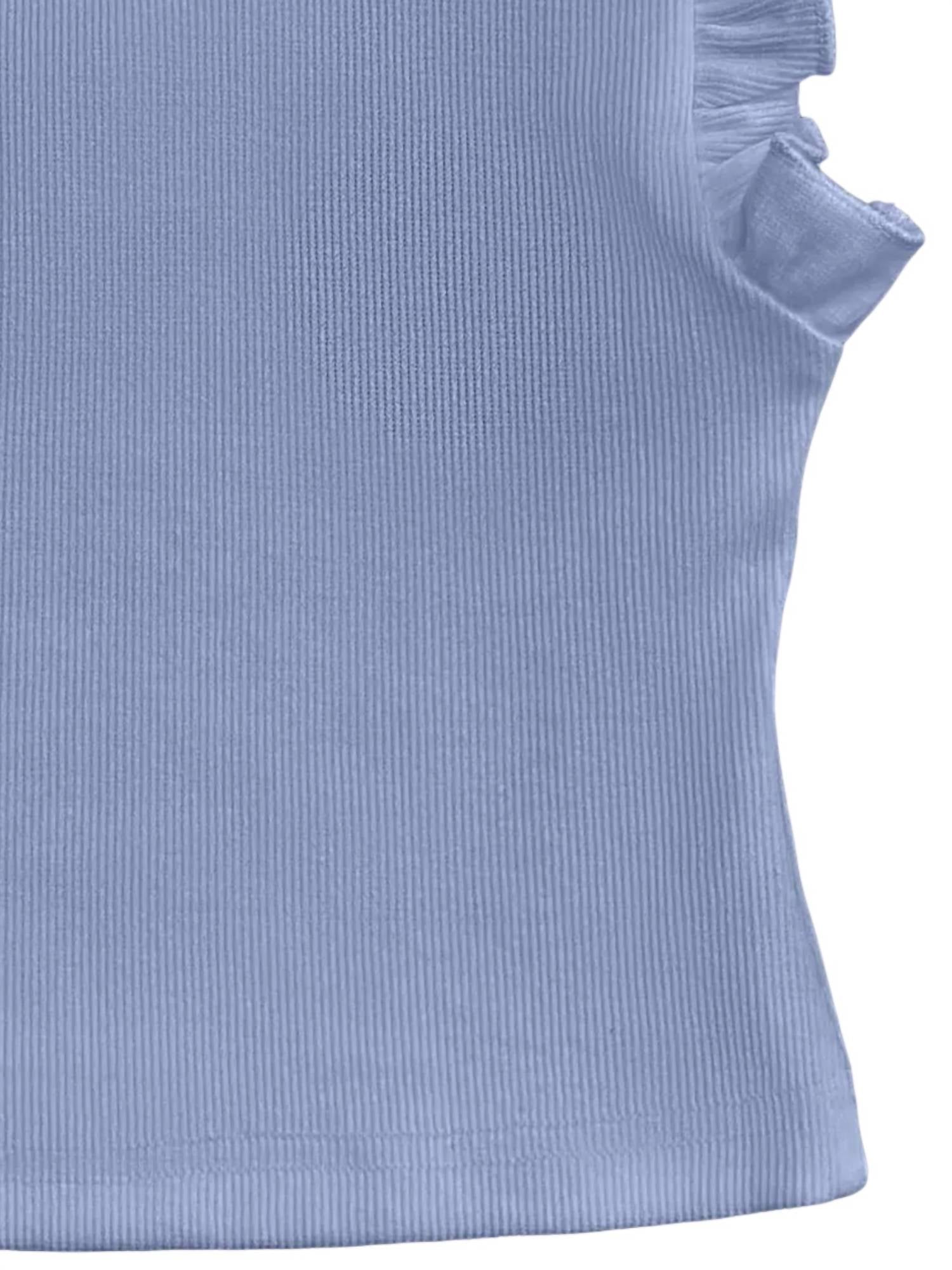 Little Olin - Girls Tween Ruffle Sleeve Ribbed Tank Top