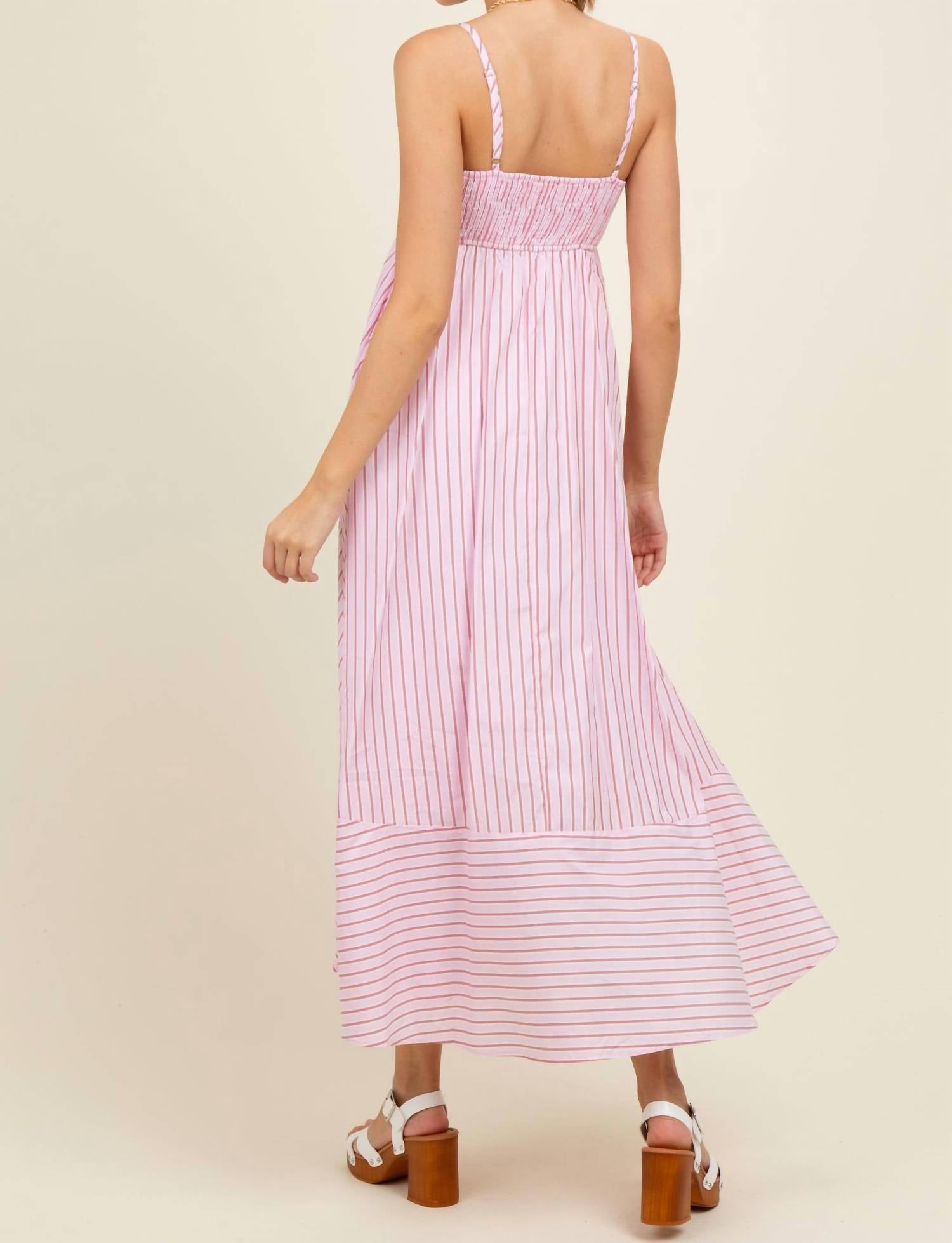 Hem & Thread - Spaghetti Strap Stripe Maxi Dress