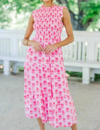 Tcec - Floral Smocked Midi Dress