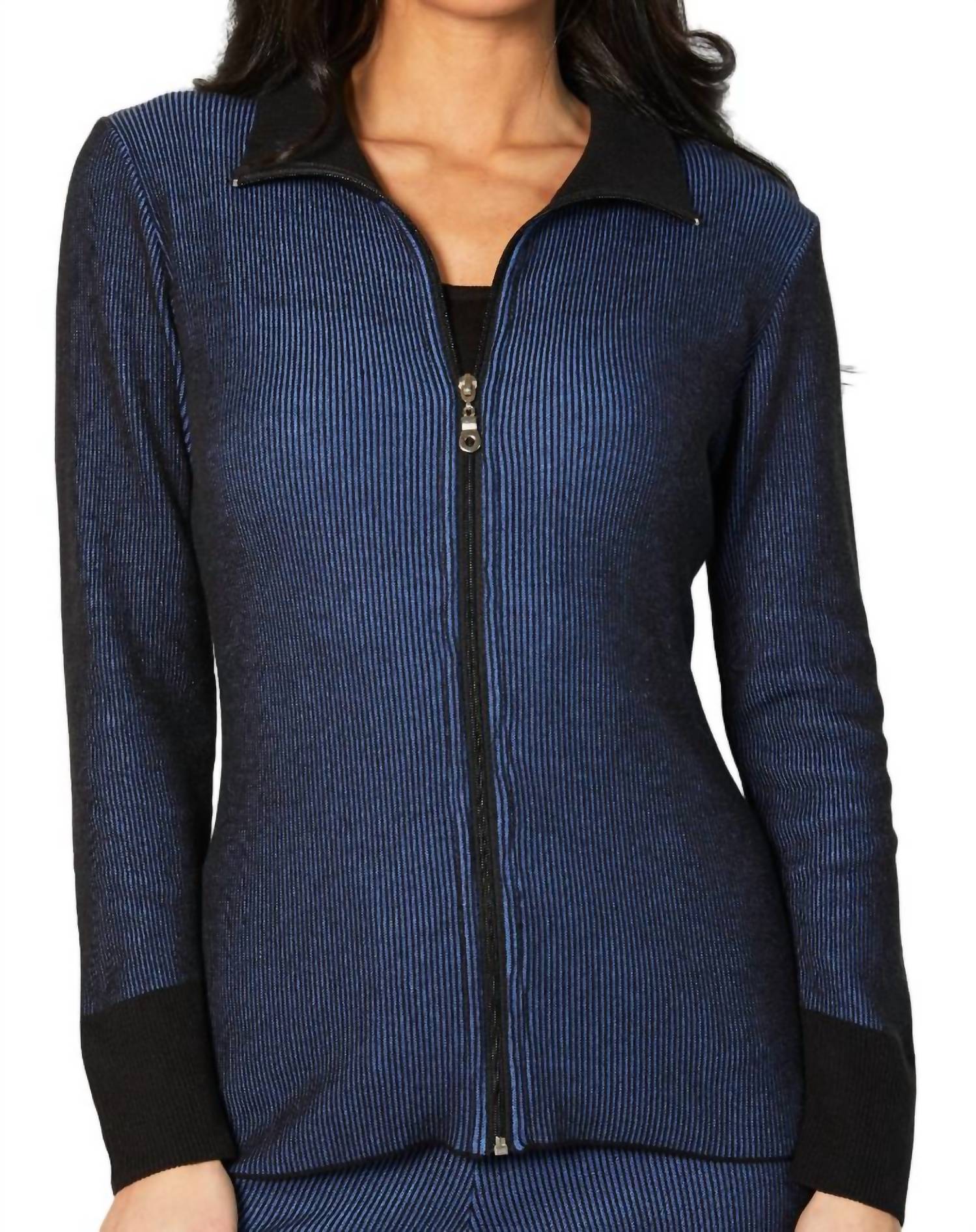 Two Tone Ribbed Cardigan