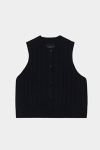 Cordera - Merino Wool Ribbed Waistcoat Top