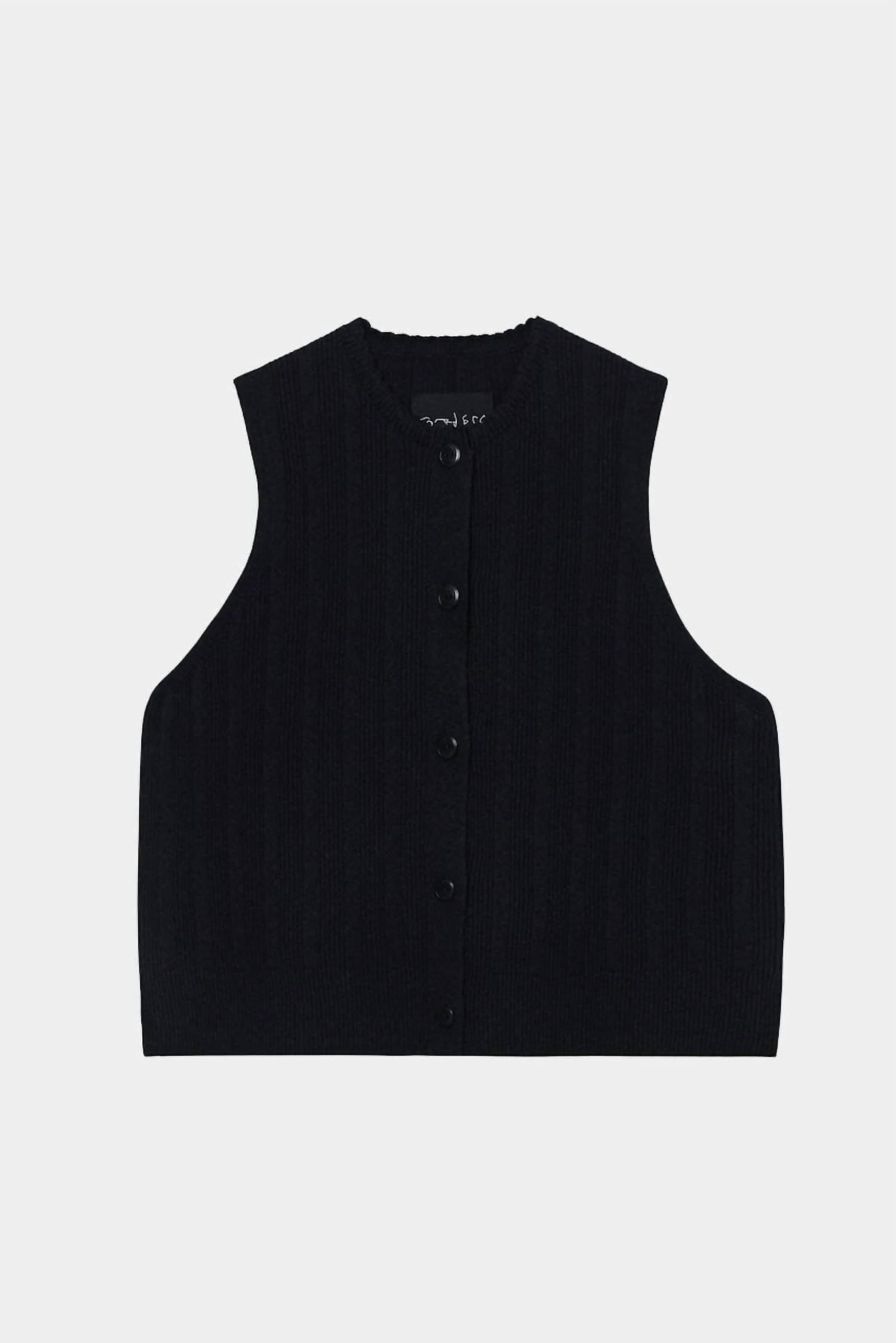 Cordera - Merino Wool Ribbed Waistcoat Top