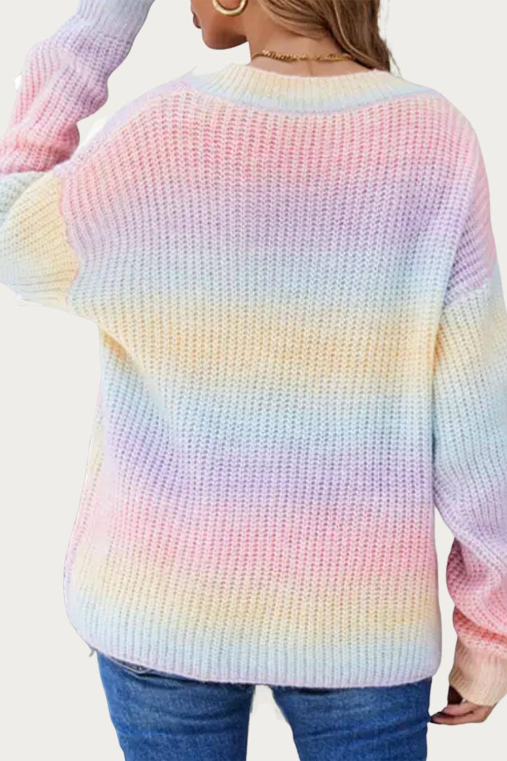 V-NECK RAINBOW SWEATER