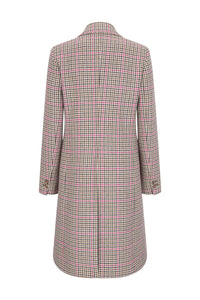 Triona Women's Shannon Tweed Knee Coat in camel pink - women's jacket - detail view