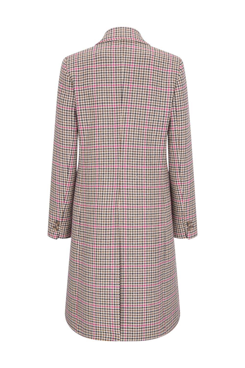 Triona Women's Shannon Tweed Knee Coat in camel pink - women's jacket - detail view