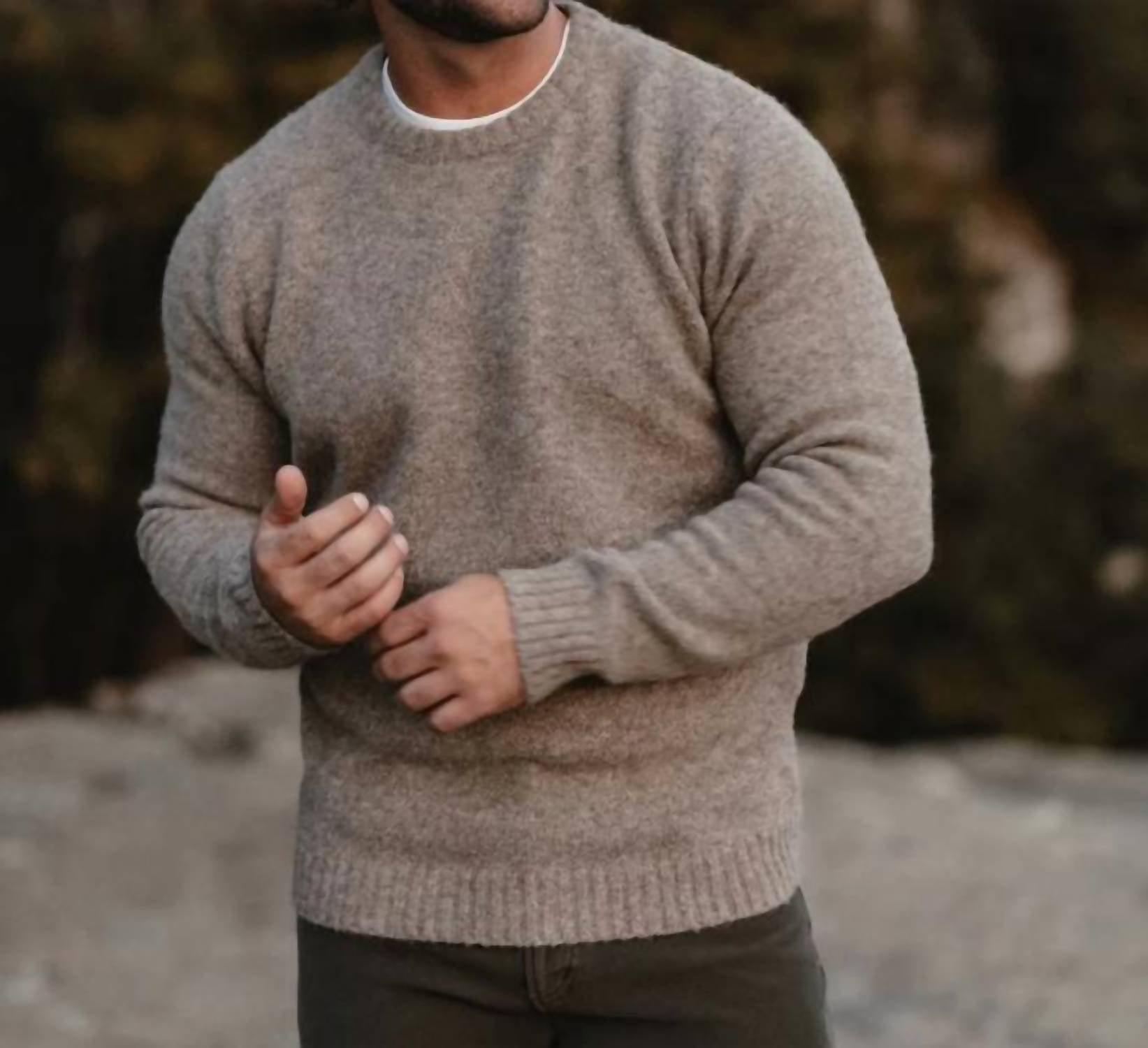 The Normal Brand Homebound Crewneck Sweater in toasted chestnut 1 - men's sweater - view 5