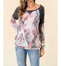 Lovely Melody - Monique Aztec Print Top