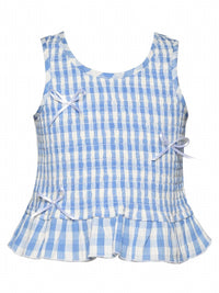 G.B.Y.M. - Smocked Gingham With Bows Top and Skirt Set