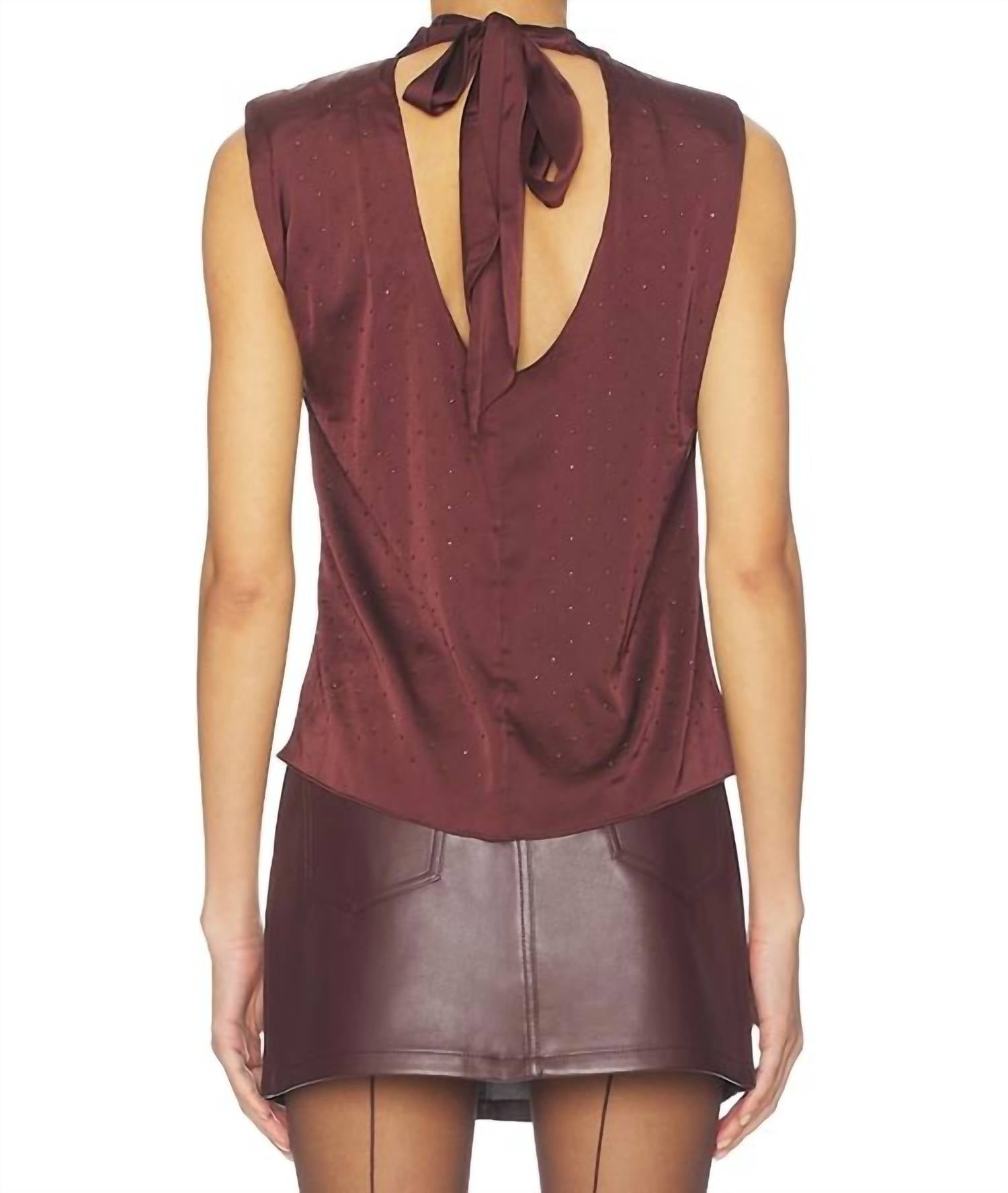 Astr - Inaya Satin Rhinestone Embellished Top