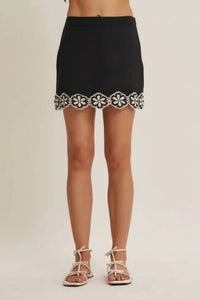 In February - Braylee Crochet Lace Trim Skort