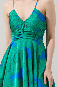 Sugarlips - Morgany Floral Cerese Flare Mini Dress