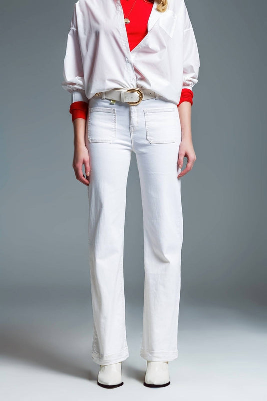 Q2 - HIGH WAISTED FRONT POCKETS FLARE JEANS