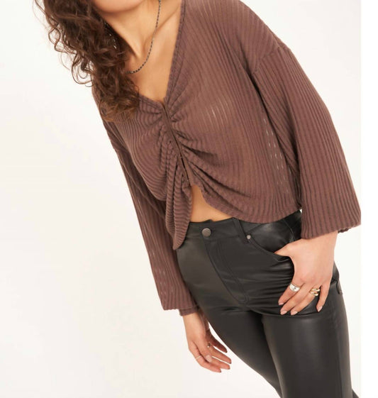 FOOLISH HEART COZY RUCHED FRONT TOP