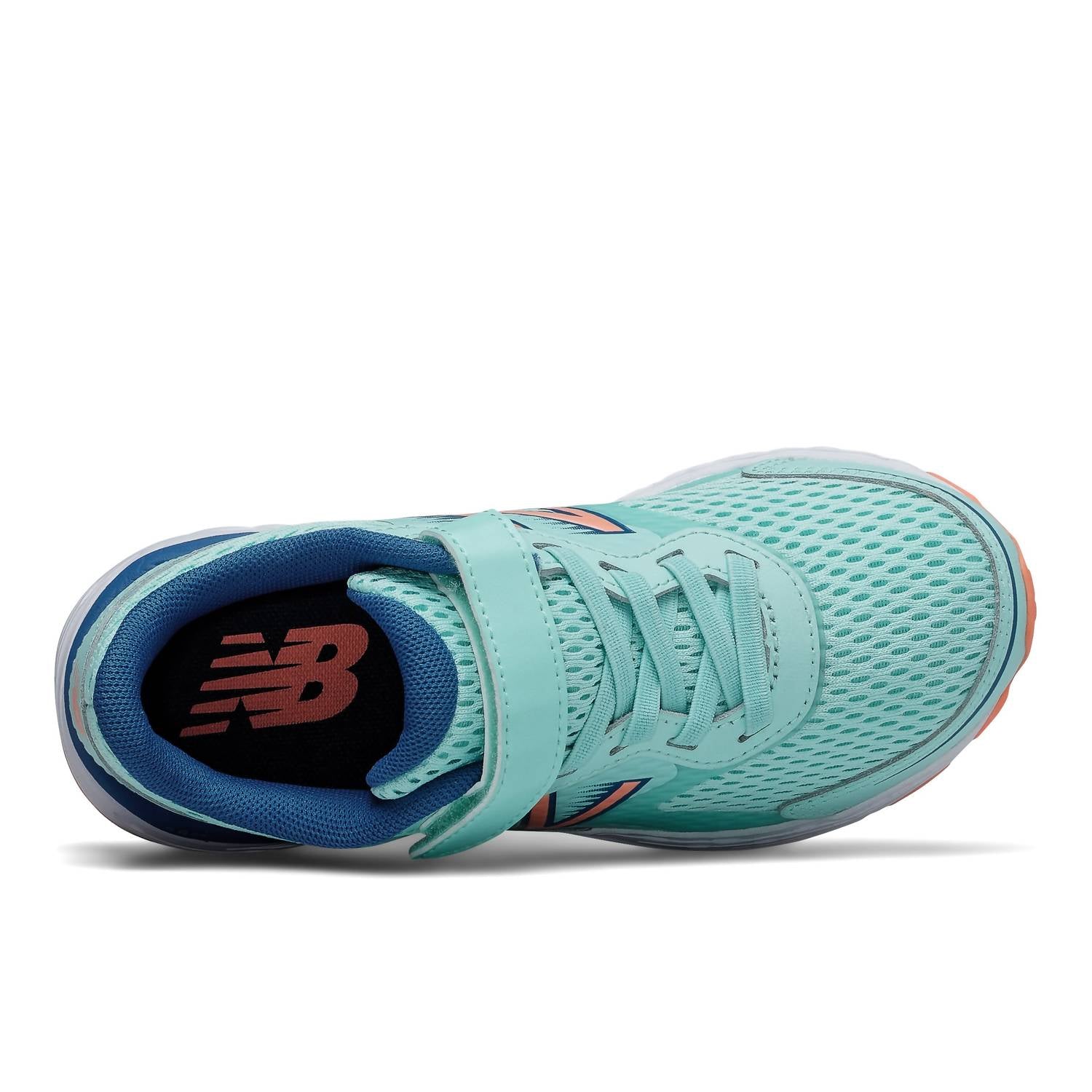 New Balance Little Kid's 680 Running Shoe in bali blue ginger pink - kids' sneaker - view 4