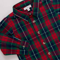 PINK CHICKEN Boys Jack Shirt in red tartan - kids' shirt - alternate view